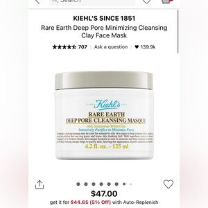 kiehls rare earth deep pore minimizing cleansing clay face masque